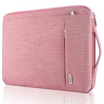 Landici 360°Protective Laptop Sleeve Case 15.6 Inch for Women, Waterproof Computer Bag Cover with Handle for MacBook Air 15, MacBook Pro 15/16, 15-16 Inch Dell HP ASUS Acer Lenovo Laptop, Pink