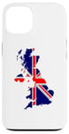 Coque pour iPhone 13 Drapeau carte du Royaume-Uni