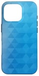 Coque pour iPhone 16 Pro Polygone Géométrie Océan Bleu Dégradé