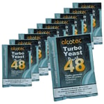 10x Alcotec 48 Pure Turbo Super Yeast Packets High Alcohol 20% Homebrew Vodka