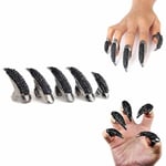 5 st Halloween Finger Klor Naglar - Gotisk Punk Rhinestones Naglar