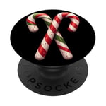 Canne à sucre de Noël classique festive, motif bonbon PopSockets PopGrip Adhésif