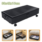 53L Under Bed Storage with Wheels Rolling Underbed Storage Containers with Lid