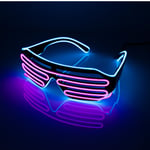 EL Wire Neon LED Shutter Sunglasses Shades Party Rave 3 Function Pink Blue