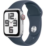 APPLE Apple Watch Se Gps + Cellular - 40 Mm Silver Aluminiumfodral Storm Blue Sport Band M/l