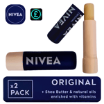 NIVEA Original Care Lip Balm | Shea Butter | 24h Moisture - Twin Pack - 4.8 g