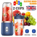 Portable Electric Fruit Juicer Smoothie Blender Cup 400ml Usb Travel Bottle UK