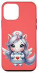 Coque pour iPhone 12 mini Valentine Unicorn Caring Nurse Love Healthcare Poney magique