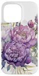 iPhone 14 Pro Max Vibrant Purple Peonies with Lilac and Greenery Case