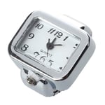 Bigpea Montre a Quartz Bague Anneau Chiffre Arabe Cadran Rectangle Blanc Bijoux Unisexe