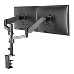 ProperAV Desk Monitor Mount Dual Articulated Swing Arm 17'' 19" 21" 22" 23" 24" 27" 32'' VESA Max 100x100 Height Max 600mm