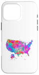 Coque pour iPhone 16 Pro Max Carte des États-Unis