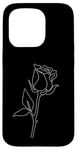 Coque pour iPhone 15 Pro Rose Fleur Abstraite Dessin Minimaliste one Line Art