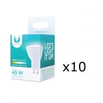 LED-lampe GU10, 7W, 230V, 6000K, 10-pak, Kølig hvid