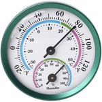 Groofoo - Vert + Coloré Mini Thermomètre et Hygromètre d'Intérieur Analogique 2 en 1,Moniteur de Température et d'Humidité pour la