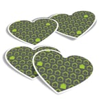 4x Heart Stickers - Eco Green House Pattern Home #21488