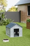 Plastic Dog House Kennel with Steel Door