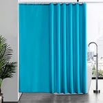 Furlinic Rideau Douche Turquoise,240 x 180 cm,avec 16 Crochets,Tissu Polyester,Anti Moisissure,Imperméable,Grand Rideaux Baignoire,Lavable en Machine,Lesté