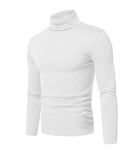 Miracle TM Turtle Neck Tshirts for Mens - Adult Turtleneck Casual Long Sleeve Tee Shirts Men, Men White Turtleneck, Medium