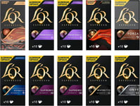 L'OR Espresso Variety Pack Nespresso Compatible Coffee Pods Pack of 10, Total