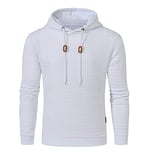 JustSun Sweat à Capuche Homme Pull Homme Sport Casual Hoody Hooded Sweatshirts Blanc 2XL