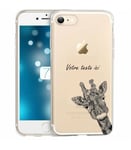 Coque Iphone 7 PLUS 8 PLUS girafe personnalisee noir transparente