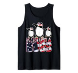 Floss Like A Boss American Flag Funny Penguin 4th of July Tank Top