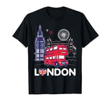 London vibes Famous Landmarks Souvenirs UK flag Coronation T-Shirt