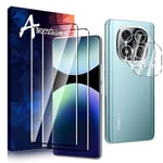 Anoowkoa Verre Trempé Xiaomi Redmi Note 14 Pro+ 5G/Redmi Note 14 Pro Plus 5G Transparent Film Protection Écran avec Caméra Arrière Protecteur sans Bulles, 2+2 Pièces Facile à Installer