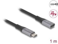 Delock USB 40 Gbps Extension Cable USB-C M-F PD3.1 240W 1m Metal