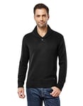 Vincenzo Boretti Pull-Over tricoté pour Homme, Coupe étroite, Manche-Longue, à col châle, en Grosse Maille, Chic et Chaud pour l'hiver et l'automne, uni Noir S