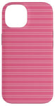 Coque pour iPhone 14 Rose rayé mignon girly esthétique Preppy Stripe