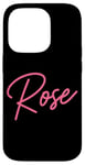 Coque pour iPhone 14 Pro Rose Nom Femme Mignon Fille Élégante Femme Amour Manuscrite