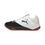 PUMA Mixte Accelerate Turbo Nitro Chaussure de Terrain intérieur, White Black-High Risk Red, 36 EU