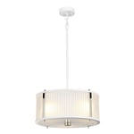 Corona Cylindrical 3 Light Pendant White Polished Nickel