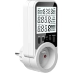 Wattmètre Prise Compteur d'Énergie, Compteur Électrique 11 Modes de Surveillance, Consommation d'Énergie 3680W 16A Max avec Protection de Surcharge,