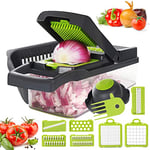 Manual kitchen mandolin, 7 in 1 multi-function vegetable cutter with case, professional mandolin for cutting, slicing and grinding vegetables