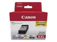 Canon Cli-581Xxl C/M/Y/Bk Multi Pack - 4-Pack - 11.7 Ml - Xxl-Størrelse - Svart, Gul, Cyan, Magenta - Original - Boks - Blekkbeholder - For Pixma Ts6251, Ts6350, Ts6351, Ts705, Ts8252, Ts8350, Ts8351, Ts8352, Ts9550, Ts9551