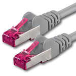 50m - gris - 1 pièce - CAT6a Câble Ethernet Set - Câble Réseau RJ45 10000 Mo/s câble de Patch LAN Câble CAT 6a S-FTP PIMF 500 MHz sans halogène compatible avec CAT 5e / CAT 6 / CAT 7