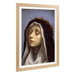 Big Box Art Framed Print of Carlo Dolci St. Catherine of Siena Design | Wall Art Picture | Home Decor for Kitchen, Living Room, Bedroom, Hallway, Oak, A2 / 24.5x18 Inch / 62x45cm