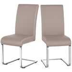 Lot de 2 Chaises de Salle à Manger en Simili Cuir Capacité 135 kg Hauteur de Siège Rembourré 50 cm - Yaheetech