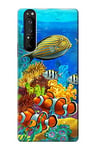 Innovedesire Sea Seabed Fish Corals Underwater Ocean Case Cover For Sony Xperia 1 III