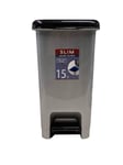 VR7 Slim Plastic Pedal Bin Home Bedroom Bathroom Kitchen Rubbish Dustbin (15L)