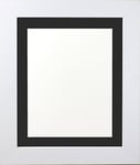 FRAMES BY POST 39mm White Picture Photo Frame with Black Mount 60 x 80cm For Pic Size 50 x 70cm (Plastic Glass)