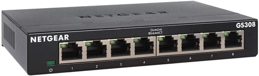 NETGEAR GS308 8-Port Gigabit Ethernet Network Switch, Hub, Internet Splitter,