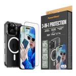 iPhone 16 Pro PanzerGlass 3-i-1 Bundle m. EasyAligner - Skärmskydd (UWF) / Skal / Kameraskydd - Genomskinlig / Svart