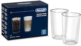 De'Longhi Lot de 2 verres élégants et thermiques en verre borosilicate à double paroi, 500 ml