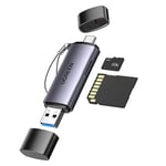 UGREEN Lecteur de Carte SD USB C et USB 3.0 Micro SD Adaptateur de Carte SD en Aluminium 5 Gbps Compatible avec iPhone 16 Plus Pro Max 15 MacBook Pro Air M4 M2 iPad Galaxy Tab S9 A9 Galaxy S24 Ultra