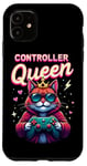 iPhone 11 Controller Queen Cute Gamer Cat Design- Gaming Cat Lovers Case