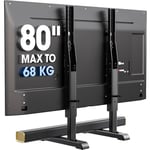 Universal TV Stand, Table Top TV Stand Base Wobble-Free Replacement for Most 24 to 80 Inch LCD LED TVs, 7 Height Adjustable TV Legs Hold up to 68kg, Max VESA 800x500mm, Black AX10TB02